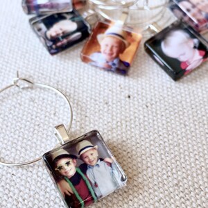 Custom Photo Wine Charm Party Favors 15mm Squares Custom or Personalized Image Use as Many Images as You'd Like image 2