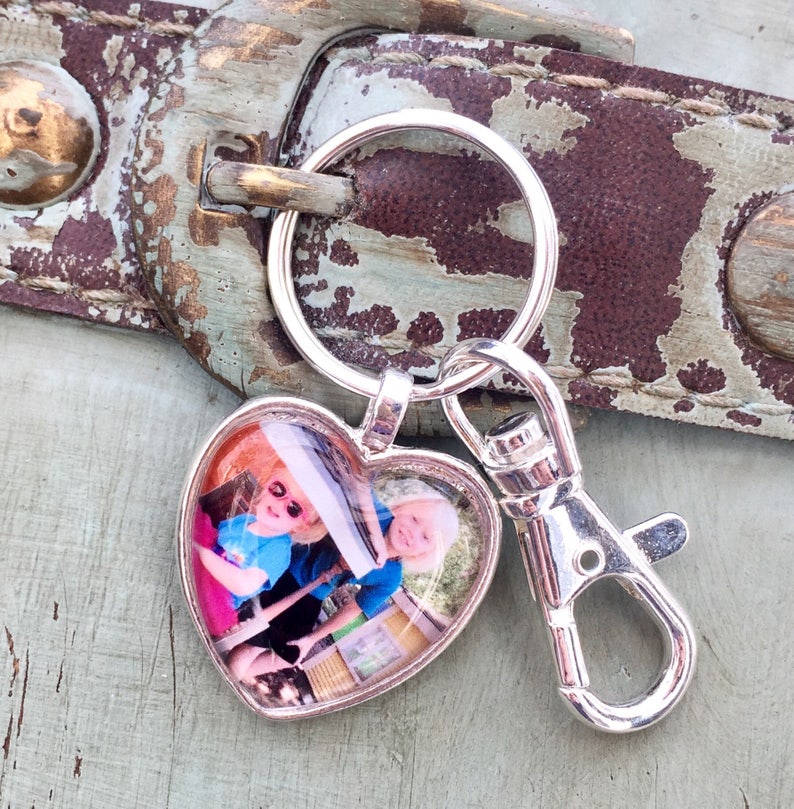 Custom Made Photo Keychain GLASS Photo Keychain With Purse Etsy