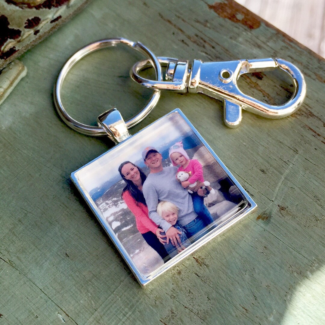 Custom Made Photo Keychain GLASS Photo Keychain With Purse Etsy