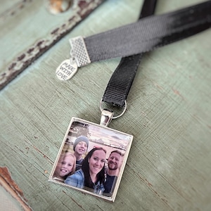 Ribbon Bookmark with Custom Photo set in Silver Tray - Gift for Her, Personalized Gift, Bridesmaids, Unique Gift for Mom, Best Friend