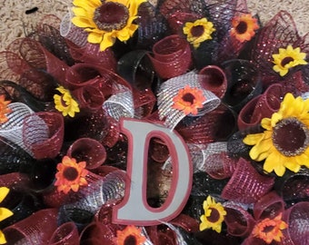 Maroon D Wreath