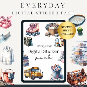 Everyday Digital Stickers | Digital Sticker Book | Goodnotes Stickers | Ipad Stickers| Png Stickers |Pre cropped stickers | Notability PNGs