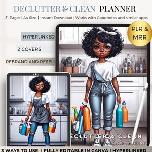 Planejador de organização | Lista de verificação Konmari | Planejador organizador doméstico PDF para impressão | Quadro de tarefas | Planejador GoodNotes com direitos de revenda master | PLR