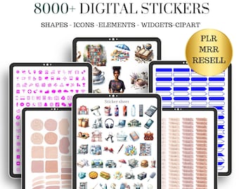 MRR Stickers | PLR Planner stickers | Resell Rights | Digital Stickers  Editable Stickies | Resell Digital Stickers | png Stickers | Clipart