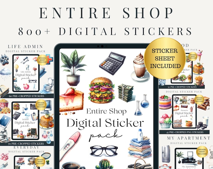 Digital Stickers | Digital Sticker Book | Goodnotes Stickers | Food ...