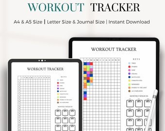 Suivi d'entraînement imprimable : journal de remise en forme A4 et A5 (téléchargement numérique)