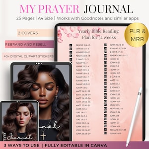 Digital Prayer Journal, Bible Study Guide Journal Template , bible journal,Bible Study Prayer Journal, MRR,  PLR , Christian MRR resell