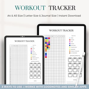 Workout Tracker PRINTABLE | Journal Pages | Fitness Tracker | Printable  Journal Pages | Digital Planner Pages |  A4 & A5 Size | Weigh-in