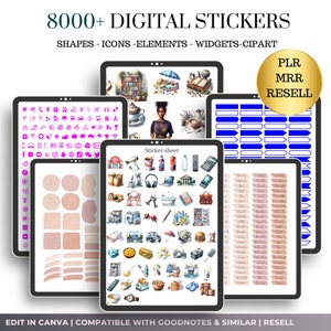 MRR Stickers | PLR Planner stickers | Resell Rights | Digital Stickers  Editable Stickies | Resell Digital Stickers | png Stickers | Clipart