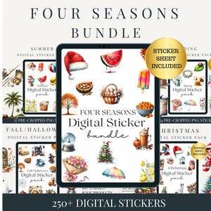 Digital Stickers BUNDLE | Digital Sticker Book | Goodnotes Stickers | Season Stickers | Ipad Stickers | Png Stickers |Pre- Cropped |