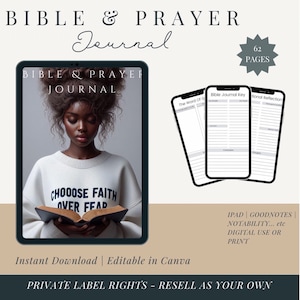 PLR Digital Journal| Bible Study Guide | Journal Template for women| bible journal| Bible Study Prayer Journal| MRR| Two Cover options