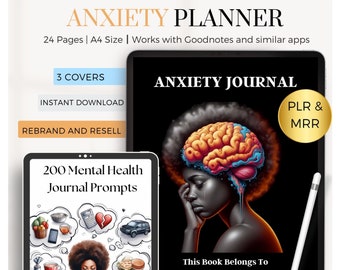 PLR Angst Digitaler Planer für iPad | Goodnotes + Android |  Angst Tagesplaner | habit tracker mit Master-Wiederverkaufsrechten