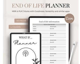 End Of Life Planner | Emergency Binder | When I Die Printable | What If Organizer | PLR |  Master Resell rights
