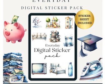 Everyday Digital Goodnotes Sticker | Sticker Notes PNG | PNG Digital Stickers| Goodnotes Planner sticker|pre-cropped stickers | Clipart
