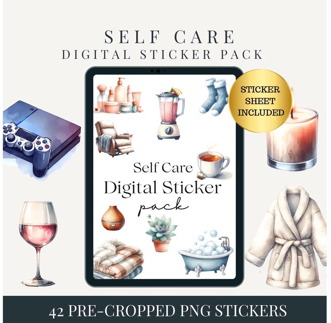 Self Care Digital Stickers | Digital Sticker Book | Goodnotes Stickers ...