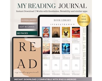 Peut inclure: Un modèle de planificateur numérique pour un journal de lecture. Le modèle est conçu pour être utilisé avec des applications de prise de notes comme Goodnotes et Notability. Le modèle comprend une section bibliothèque avec de la place pour 12 couvertures de livres, un journal de lecture mensuel, des suivis de lecture, des défis et des favoris. Le modèle comporte 66 pages et est disponible en téléchargement instantané.