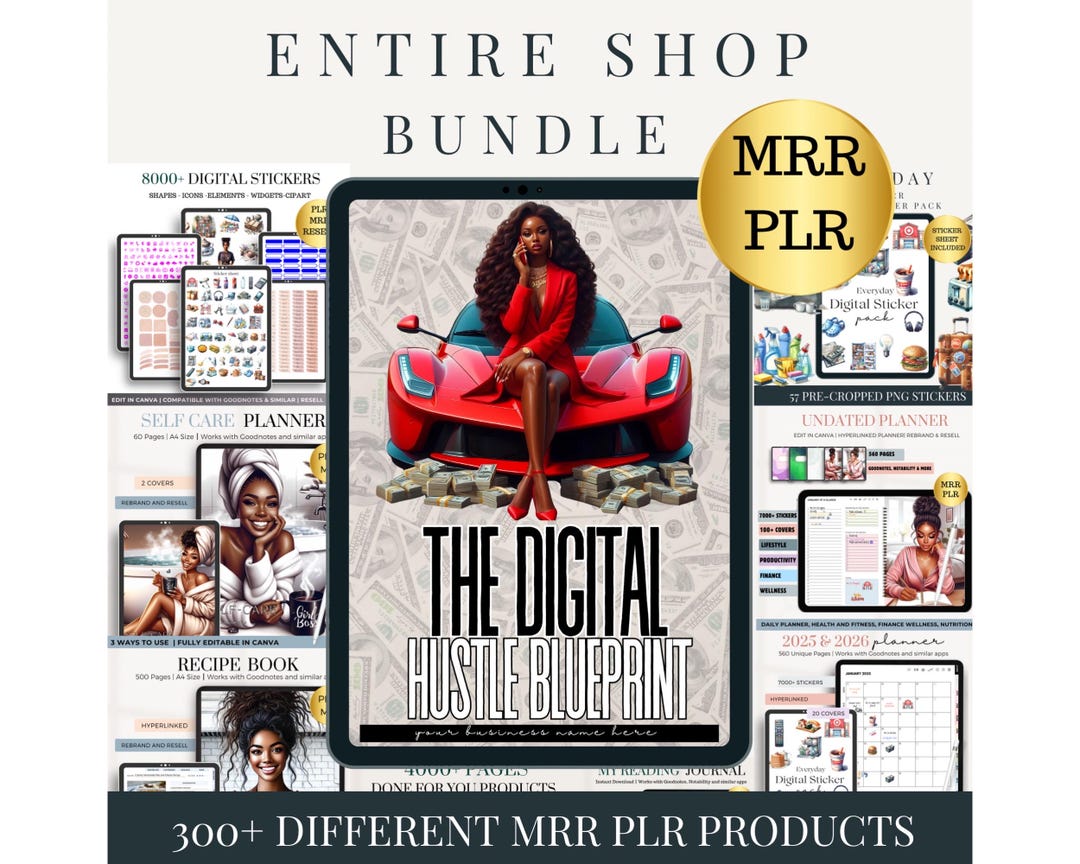 Entire Shop MRR PLR Bundle Done for You Digital Products | Plr Mrr ...