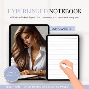 Digital Notebook with Hyperlinks | Goodnotes Notebook | Student Notebook | Digital Notebooks | Digital Notes Templates |Note Taking Template