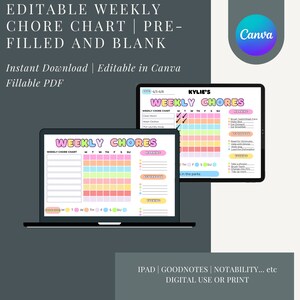 Editable Daily Checklist for Kids | Responsibility Chart | to Do List ...