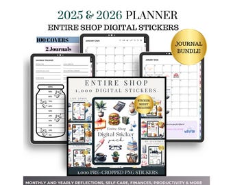 All-in-One Digital Planner 2025, 2026 Digital Planner | Digital Goodnotes Template | Notability  planner| Digital Journal | Digital Stickers