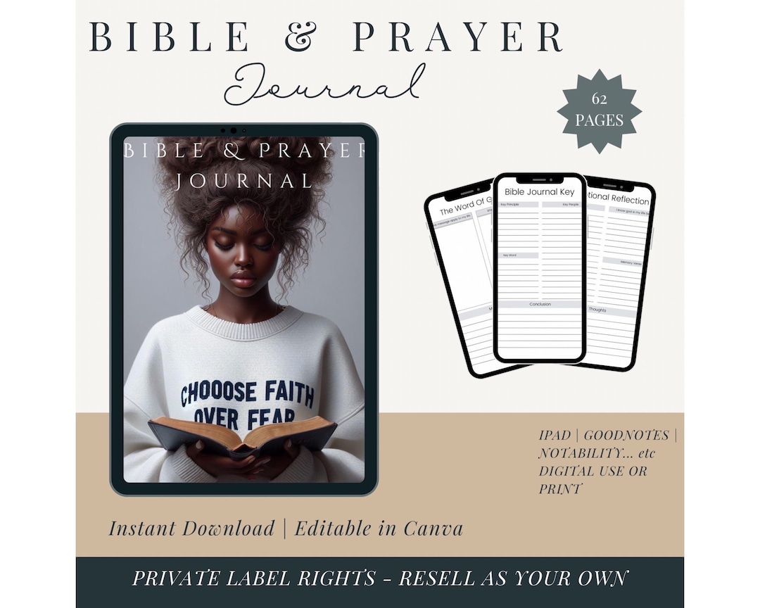 PLR Digital Journal| Bible Study Guide | Journal Template for Women ...