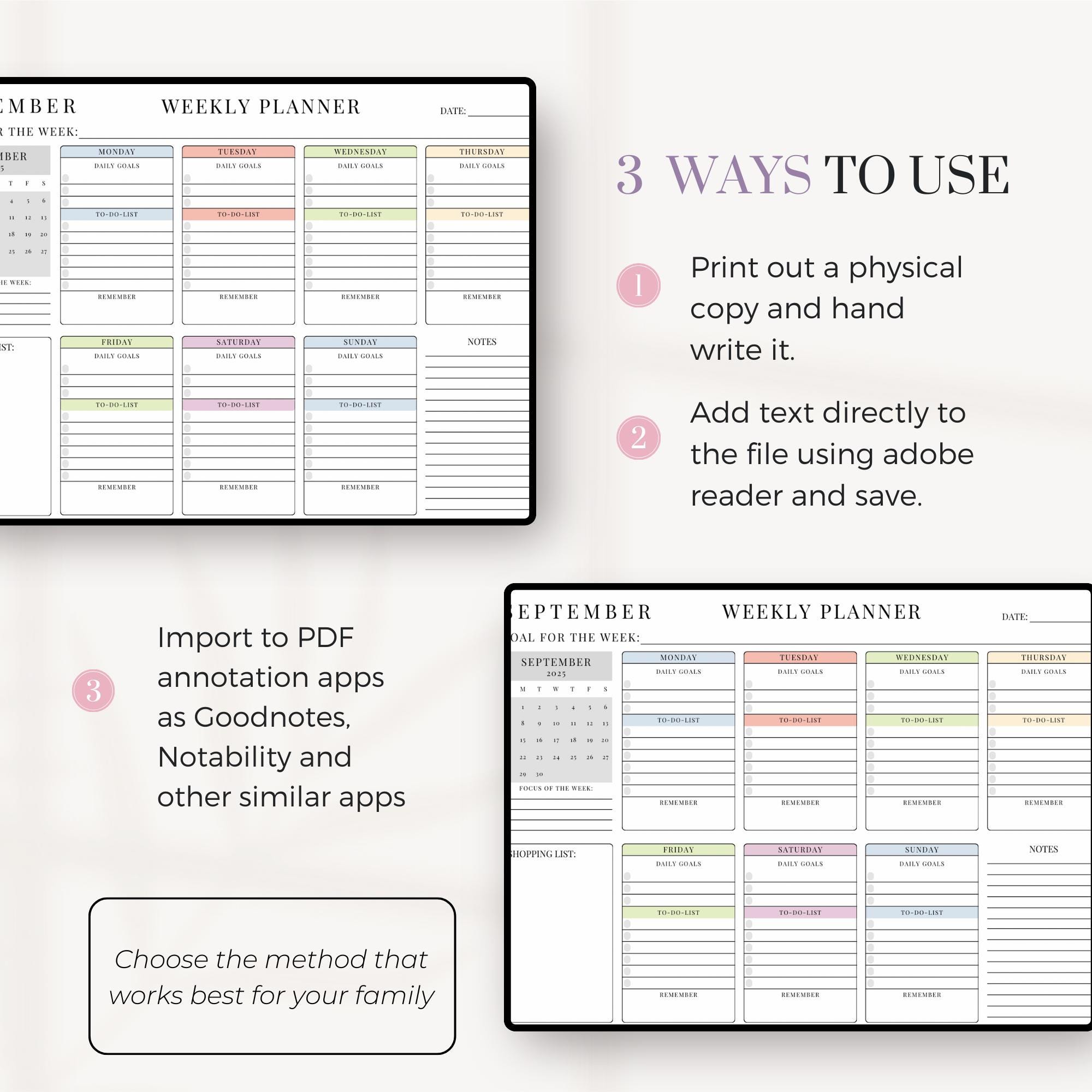 Digital Weekly Schedule | Goodnotes | Monthly Schedule Planning | 1 ...