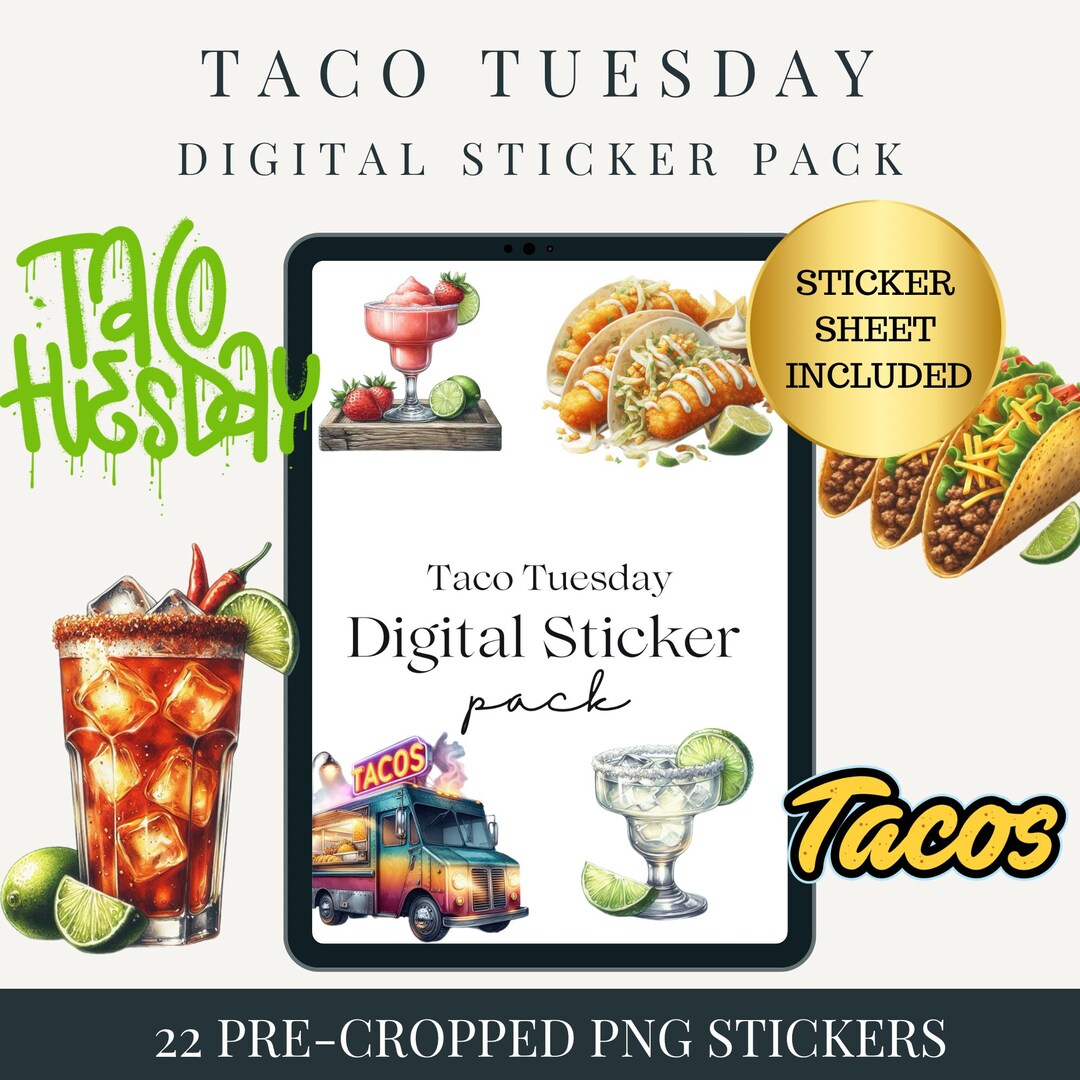 Taco Tuesday Digital Stickers | Digital Sticker Book | Goodnotes ...