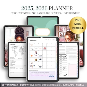 Ultimate PLR MRR Digital Planner 2025-2026 | Ready-to-Use GoodNotes Planner with Resell rights | Digital Stickers Included | Notability