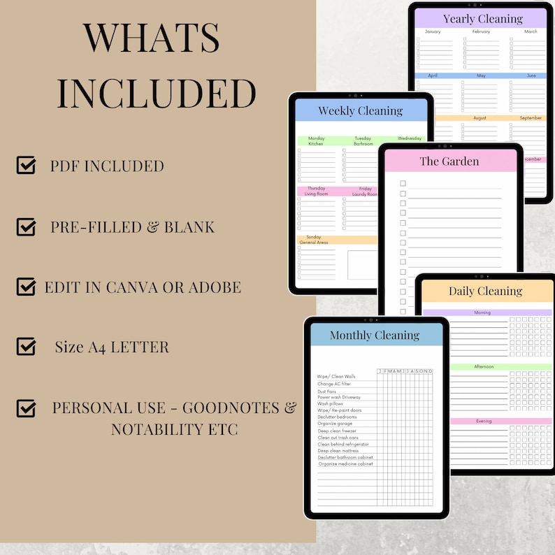ADHD Cleaning Planner Bundle Pdf Editable Canva | Home Cleaning ...
