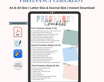 Printable Pregnancy Checklist | Trimester To-Do List | Maternity Planner | Baby Prep Guide | Pregnancy Tracker | Instant Download