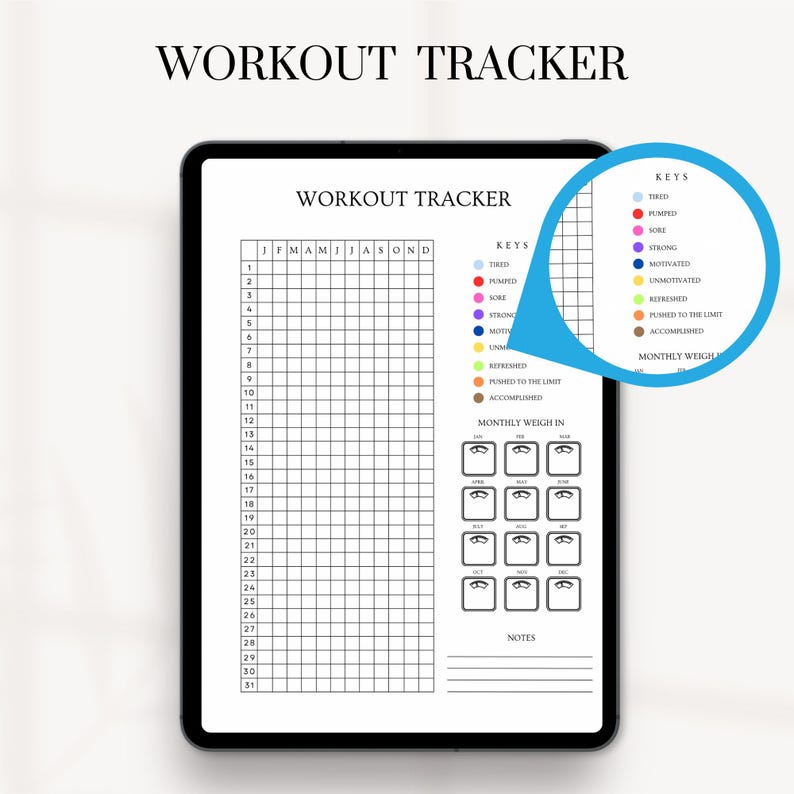 Printable Workout Tracker: A4 & A5 Fitness Journal (digital Download ...