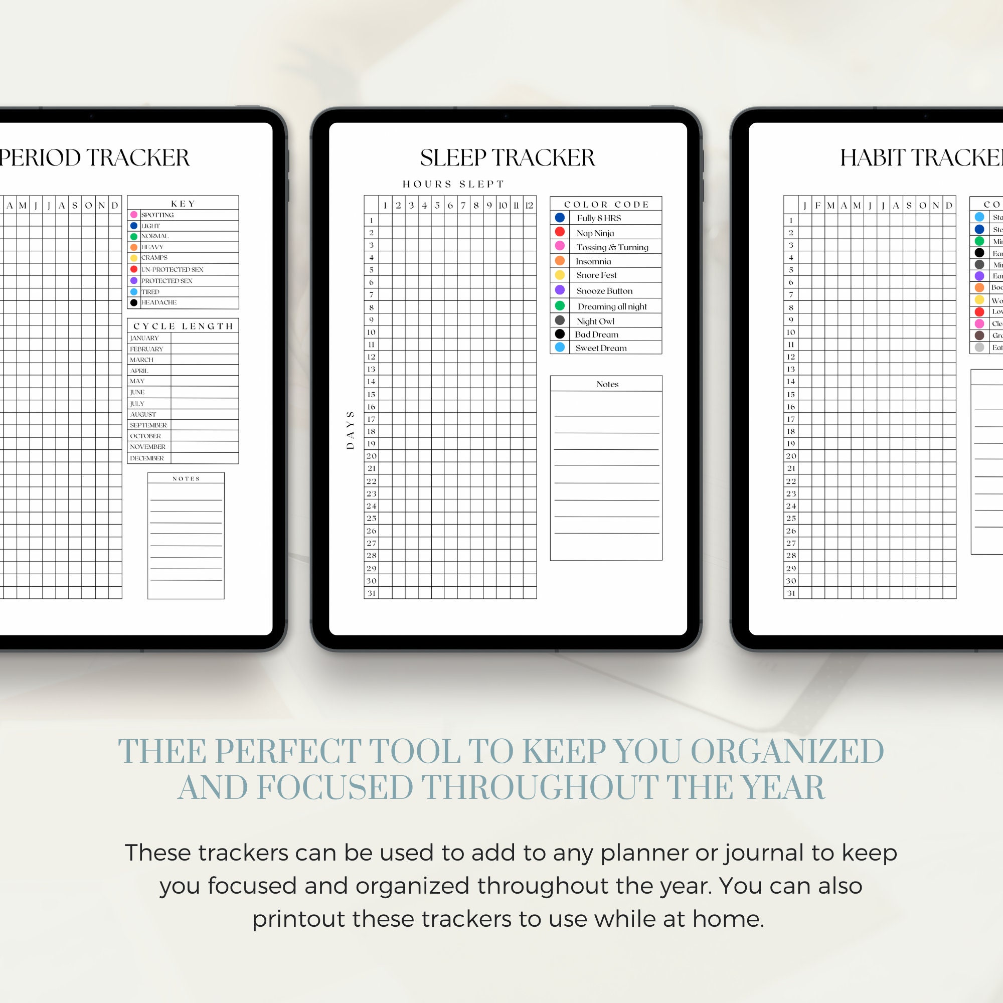 Yearly Trackers PRINTABLE | Journal Pages | Mood Tracker | Printable ...