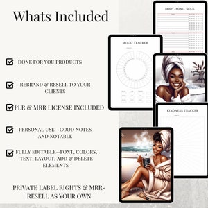 Self care planner and journal, PLR and Master resell rights,2025 digital planner, academic planner, best selling items, content bank, debt tracker, digital product website, done for you, etsy sellers, faceless marketing, goodnotes notebook, good notes planner, goal tracker, notability planner