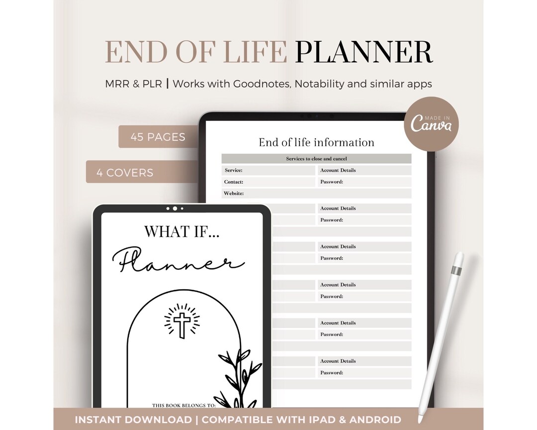 End of Life Planner | Emergency Binder | When I Die Printable | What If ...