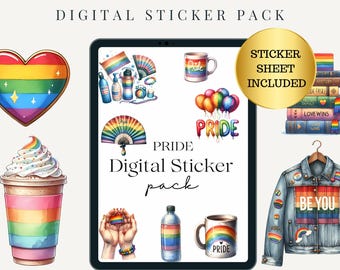 PRIDE Digital Stickers | Digital Sticker Book | Goodnotes Stickers | LGBTQ Stickers | Goodnotes Planner | Ipad Stickers | Png Stickers