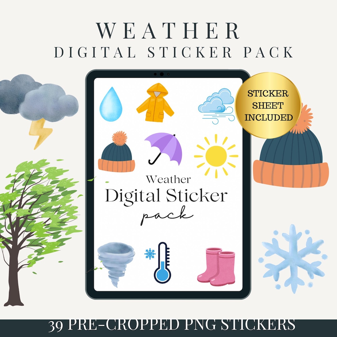 Weather Stickers | Digital Stickers for Goodnotes |PNG Digital Stickers ...