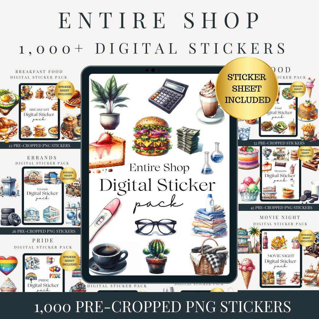 Ip/it Sticker Digital Stickers | Digital Sticker Book | Goodnotes Stickers | Food ...