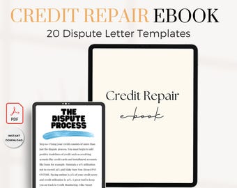 Credit Repair eBook with Credit Dispute Letter Templates  | PLR & MRR eBook | Done For You Ebook, Dispute Process | DIY Credit Repair Guide