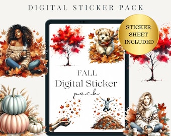 Fall Digital Goodnotes Sticker |Sticker Notes PNG | PNG Digital Stickers| Goodnotes Planner sticker|pre-cropped stickers | Halloween Clipart