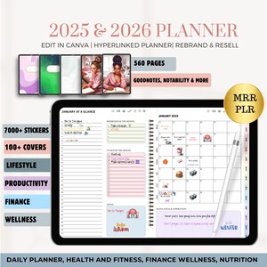 Ultimate PLR MRR Digital Planner 2025-2026 | Ready-to-Use GoodNotes Planner with Resell rights | Digital Stickers Included | Notability