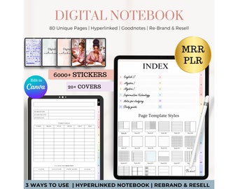 Digital Notebook | GoodNotes Notebook |Student Notebook  Ipad Notebook | Notebook Journal | GoodNotes Template | Dotted | Lined | Grid | PLR