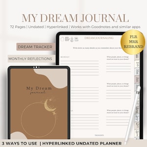 Traumtagebuch | Digital Journaling |Traumdeutung und Traumanalytik | Digitales Traumbuch für iPad | Traumtracker | Schattenarbeit | PLR MRR