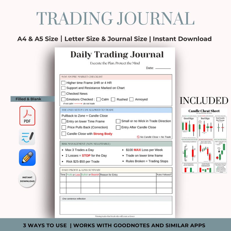 trading journal
daily trading journal
printable trading journal
digital trading journal
stock trading journal
options trading journal
forex trading journal
futures trading journal
trader planner
risk management journal
day trader journal
goodnotes trading
instant download