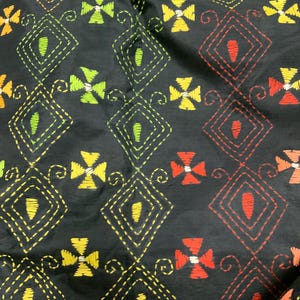 Black - Handcrafted Bengal Kantha Work Spectacle Case 09