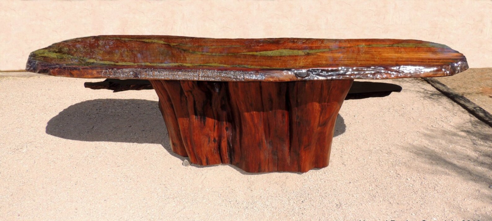 Giant Sequoia Wood Slab Bar, Super Rare, Live Edge, Redwood, Stone