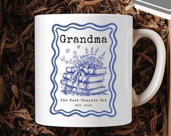 Taza personalizada para la abuela, regalo del Día de la Madre para la abuela, taza personalizada con nombre y flores, regalo para la abuela (Nana, Mimi, Gigi), taza para el primer Día de la Madre.