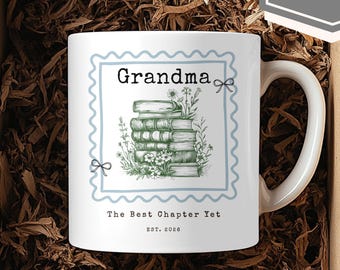 Taza personalizada para la abuela, regalo del Día de la Madre para la abuela, taza personalizada con nombre y flores, regalo para la abuela (Nana, Mimi, Gigi), taza para el primer Día de la Madre.