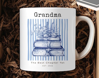 Taza personalizada para la abuela, regalo del Día de la Madre para la abuela, taza personalizada con nombre y flores, regalo para la abuela (Nana, Mimi, Gigi), taza para el primer Día de la Madre.