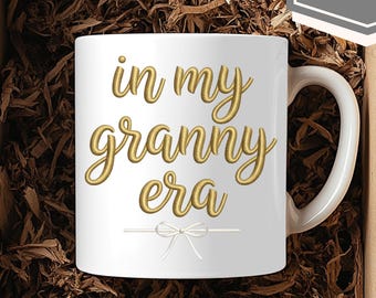Taza personalizada para la abuela, regalo del Día de la Madre para la abuela, taza con nombre personalizado bordado en imitación para abuela, abuela, abuela, abuela, regalo para el primer Día de la Madre.