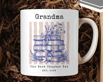 Taza personalizada para la abuela, regalo del Día de la Madre para la abuela, taza personalizada con nombre y flores, regalo para la abuela (Nana, Mimi, Gigi), taza para el primer Día de la Madre.